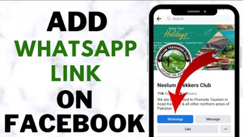 How to add whatsapp group link in facebook