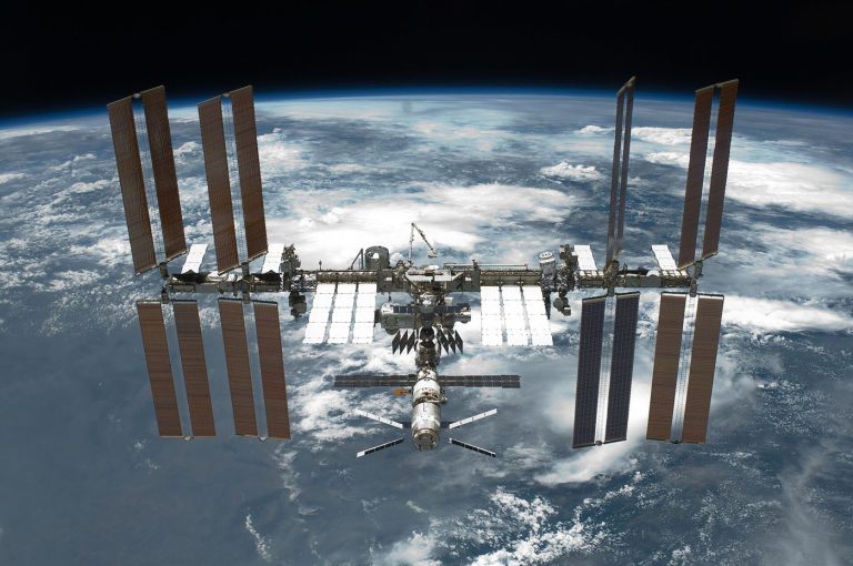A space station in orbit